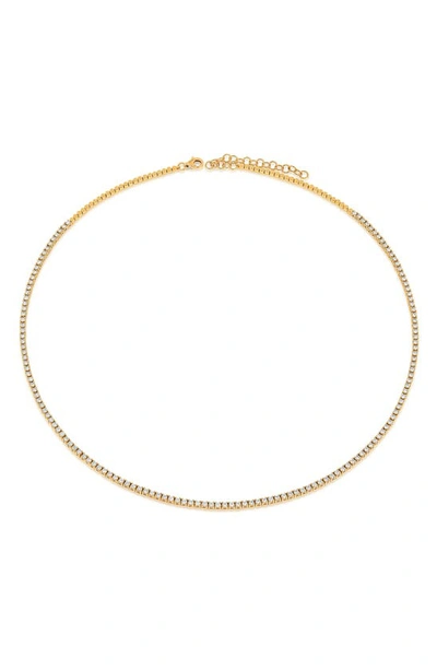 Shop Ef Collection Grace Diamond Tennis Necklace In Yellow Gold