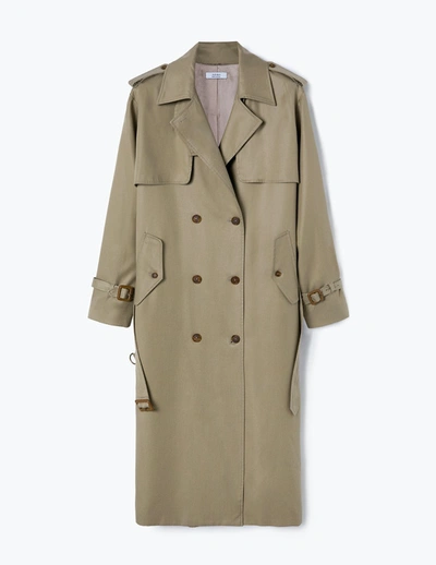 Shop A-line Olive-bege Belted Trench Coat