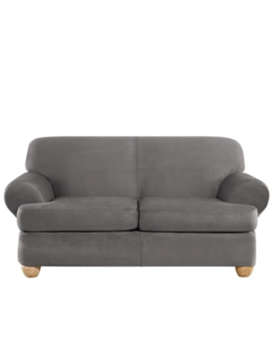 Shop Sure Fit Three Piece Slipcover In Slate Gray