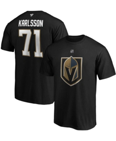 Shop Fanatics Men's William Karlsson Black Vegas Golden Knights Authentic Stack Player Name And Number T-shirt
