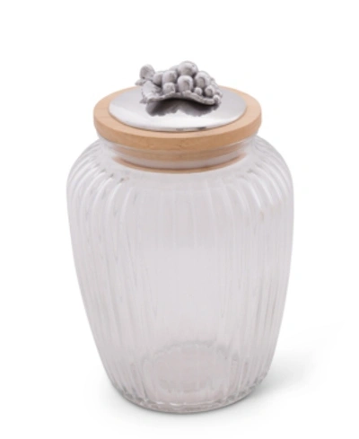 Shop Arthur Court Canister Glass For Kitchen With Rubber Airtight Seal For Food Storage Grape Pattern Knob In Silver