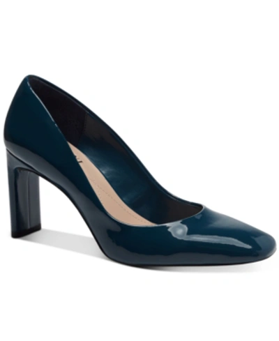 Shop Alfani Step N' Flex Women's Tarah Square-toe Pumps, Created For Macy's Women's Shoes In Teal Patent