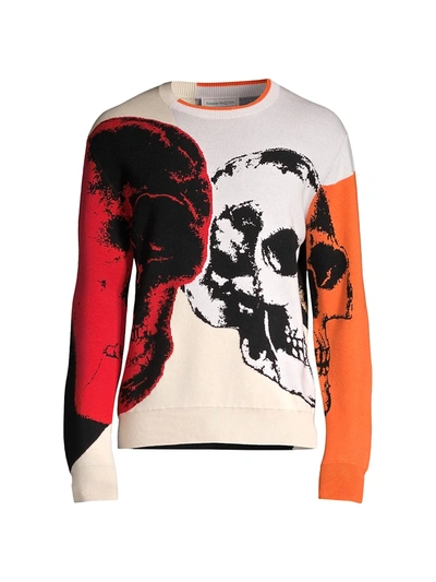 Shop Alexander Mcqueen Skull Print Jacquard Jumper In Pink