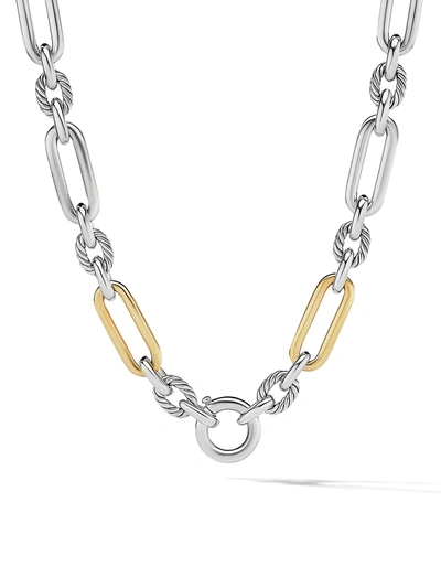 Shop David Yurman Women's Lexington Two-tone Chain Necklace With 18k Yellow Gold In Two Tone