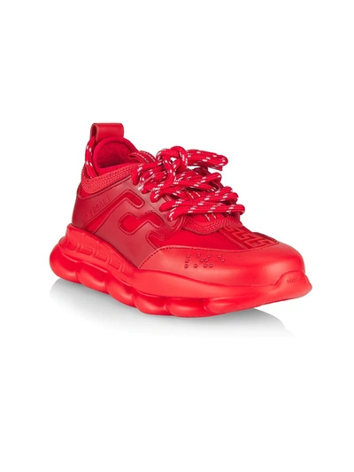 Shop Versace Little Kid's & Kid's Chain Reaction Sneakers In Red