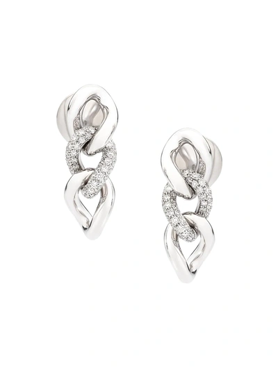 Shop Pomellato Women's Catene 18k White Gold & Diamond Drop Earrings