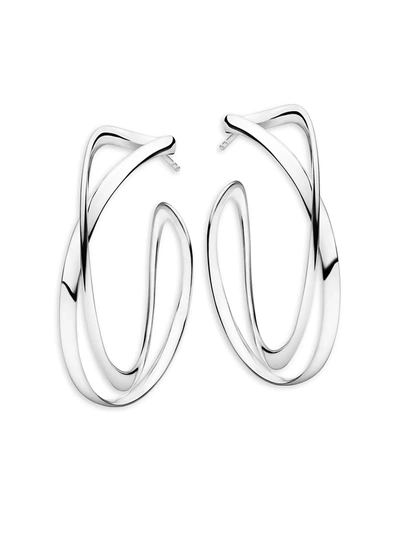 Shop Georg Jensen Women's Infinity Sterling Silver Hoop Earrings