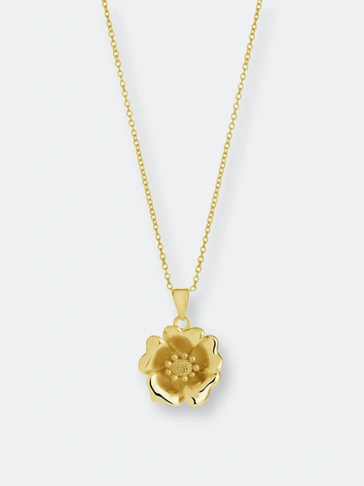 Shop Sterling Forever Poppy Flower Charm Pendant In Gold