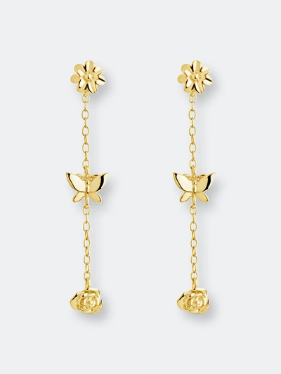 Shop Sterling Forever Sterling Silver Into The Garden Drop Earrings In Gold