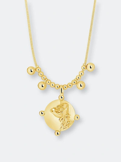 Shop Sterling Forever Fleur Necklace In Gold