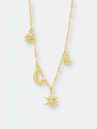 Shop Sterling Forever Sky Charm Necklace In Gold