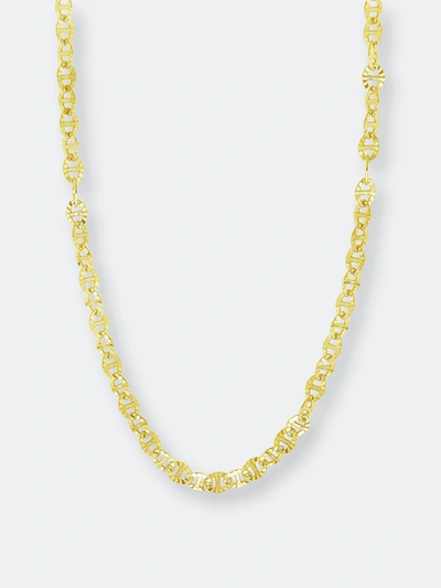 Shop Sterling Forever Sterling Silver Textured Anchor Chain Necklace In Gold