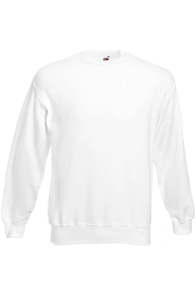 Shop Fruit Of The Loom Mens Classic Plain Drop Shoulder Sweatshirt (white)