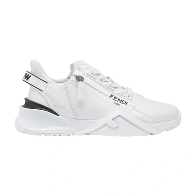 Shop Fendi Leather Low-tops In Blanc
