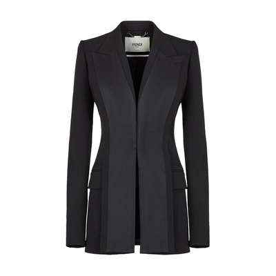 Shop Fendi Grain De Poudre Jacket In Noir