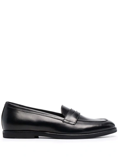 Scarosso Monica Leather Loafers In Black
