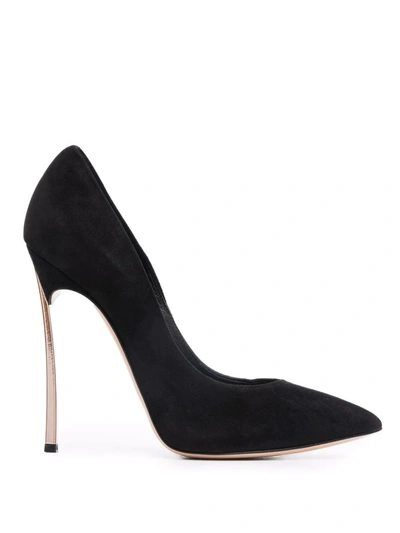 Shop Casadei Sculpted-heel Pointed Pumps In Black