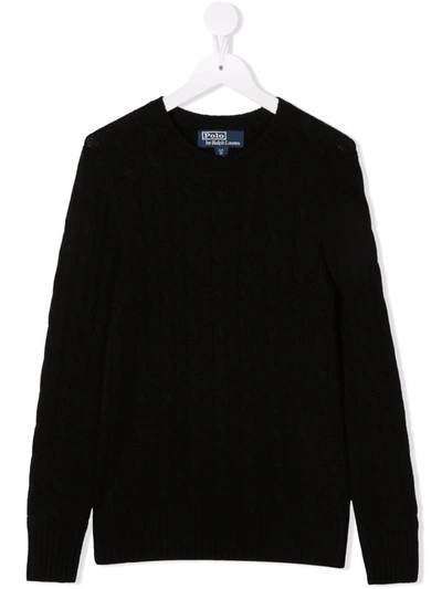 Shop Ralph Lauren Cable-knit Cashmere Jumper In Black