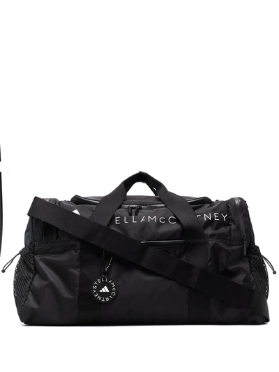 Shop Adidas By Stella Mccartney Logo Duffle Bag In Black