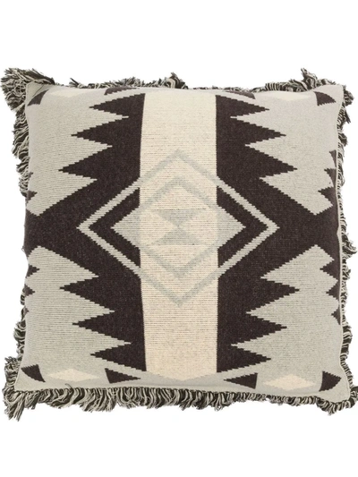 Shop Alanui Intarsia-pattern Fringed Cushion In Neutrals