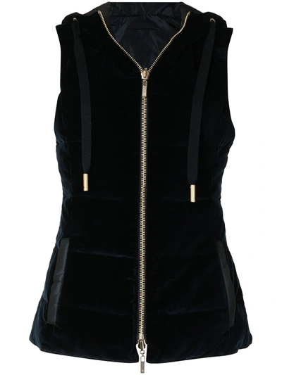 Shop Lorena Antoniazzi Reversible Velvet Gilet In Blue