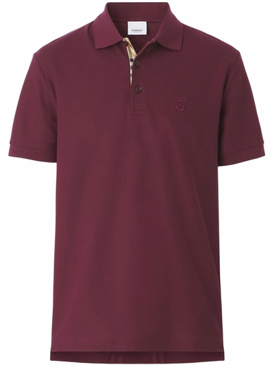 Burberry Monogram Motif Cotton Piqué Polo Shirt In Deep Maroon | ModeSens