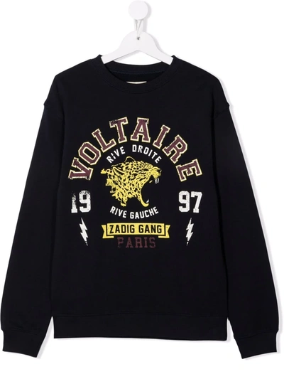 Zadig & Voltaire Graphic-logo Print Sweatshirt In Blue