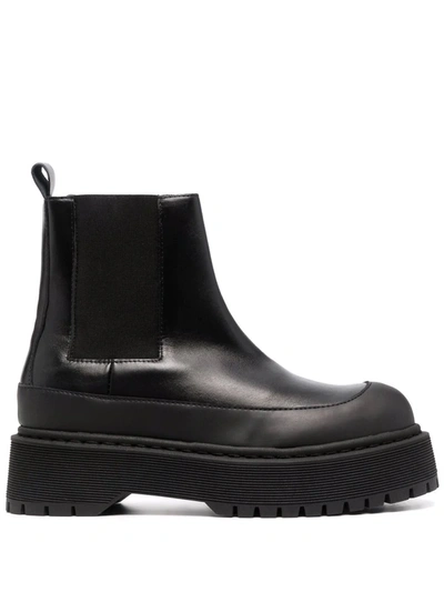 Shop By Malene Birger Leather Ankle Boots In Black
