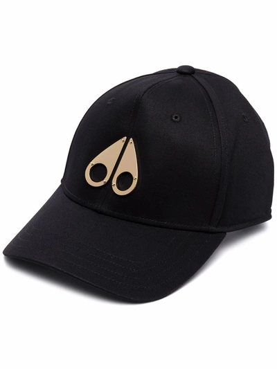 Shop Moose Knuckles Logo Icon Cotton Cap In Black