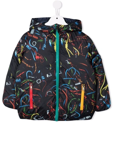 Shop Paul Smith Junior Reversible Puffer Jacket In Blue