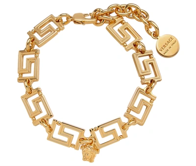 Shop Versace Medusa Bracelet In Gold
