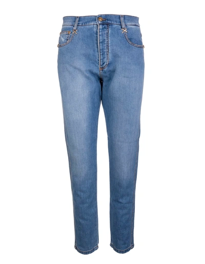 Shop Ermanno Scervino Cashmere Blended Stretch Denim Jeans