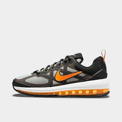 Shop Nike Men's Air Max Genome Casual Shoes In Black/total Orange/grey Fog/white