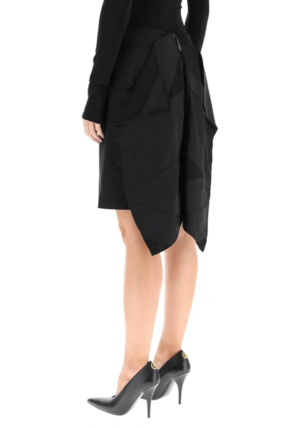 Shop Burberry Skirt With Flag Intarsia In Black