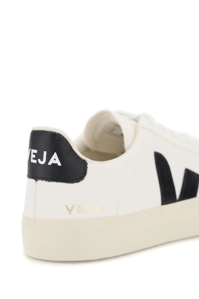 Shop Veja Campo Chromefree Leather Sneakers In White,black