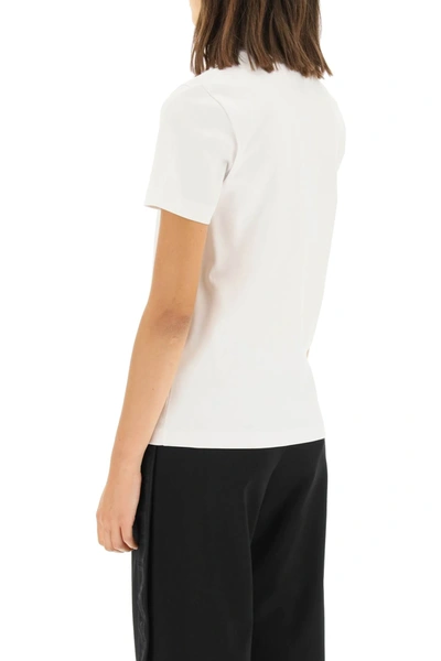 Shop Fendi T-shirt With Embossed Logo In White