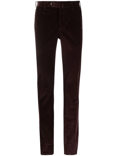 Shop Pt01 Corduroy Slim-fit Trousers In Red