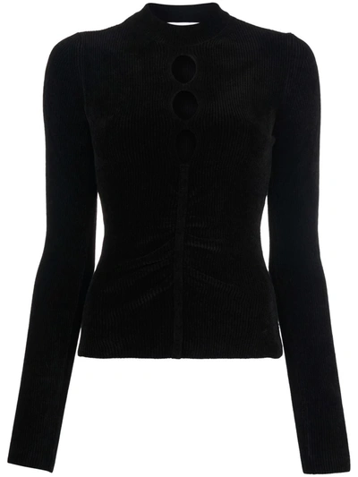 Shop Msgm Cut-out Detail Knitted Top In Black