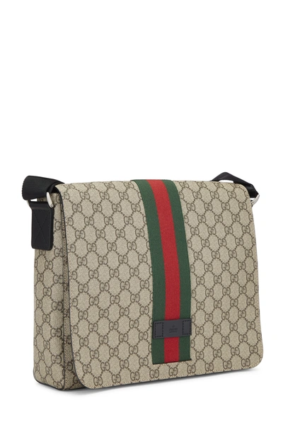 Gucci Original GG Dipped Canvas Messenger Bag with Signature Web