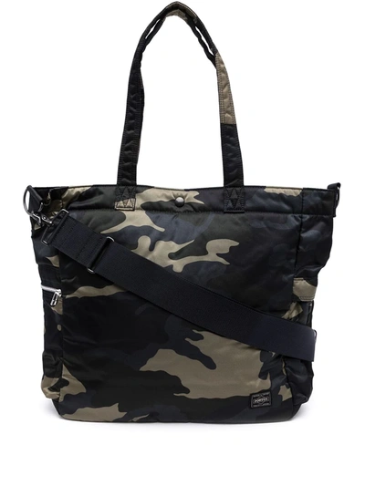 Shop Porter-yoshida & Co Camouflage Tote Bag In Blau