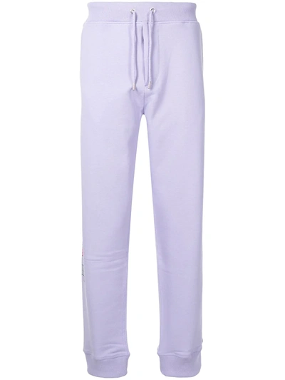 Shop Helmut Lang 3d Logo Cotton Track Pants In Violett