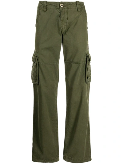 Shop Alpha Industries Straight-leg Cargo Trousers In Green