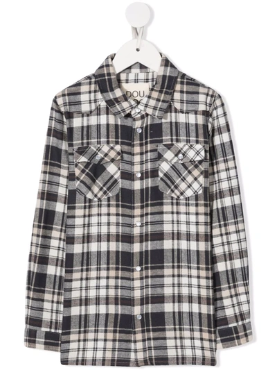 Shop Douuod Plaid-check Print Shirt In Neutrals