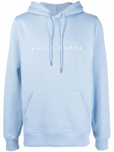 Daily Paper Embroidered-logo Pullover Hoodie In Blue | ModeSens