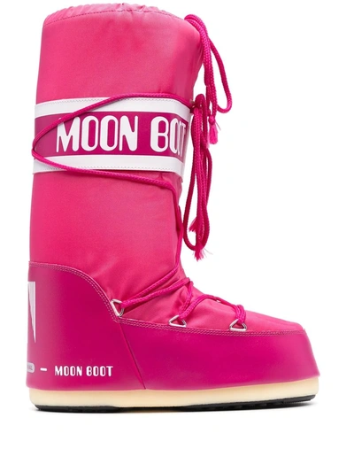 Shop Moon Boot Icon Lace-up Snow Boots In Pink