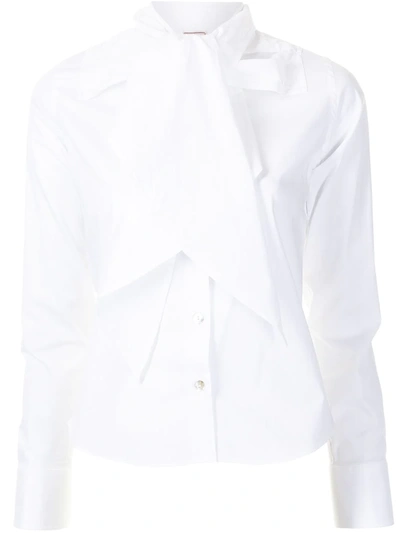 Shop Antonio Marras Neck Bow Shirt In White