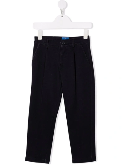 Fay Invert-pleat Straight-leg Trousers In 蓝色