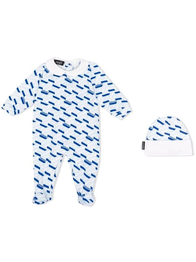 Shop Versace Two-piece Babygrow Set In 蓝色