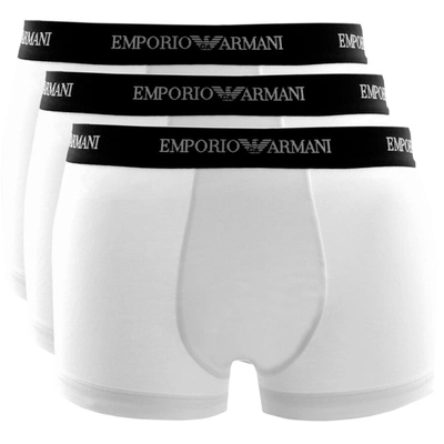 Shop Armani Collezioni Emporio Armani Underwear 3 Pack Trunks White