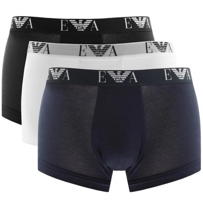 Shop Armani Collezioni Emporio Armani Underwear 3 Pack Trunks In Navy